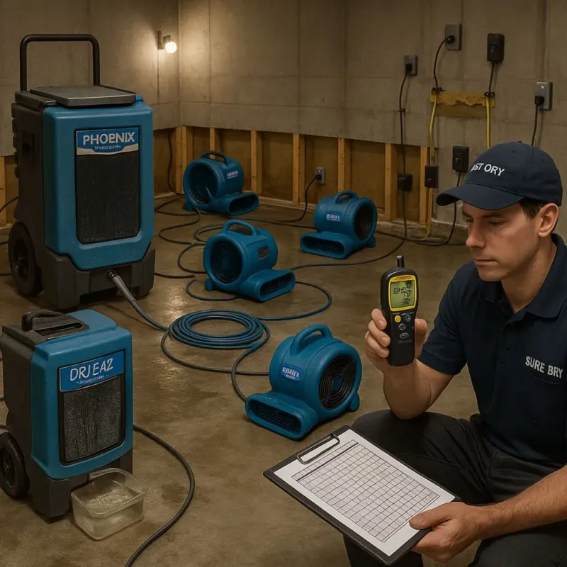 Structural Drying and Dehumidification process in Vinita Park, MO